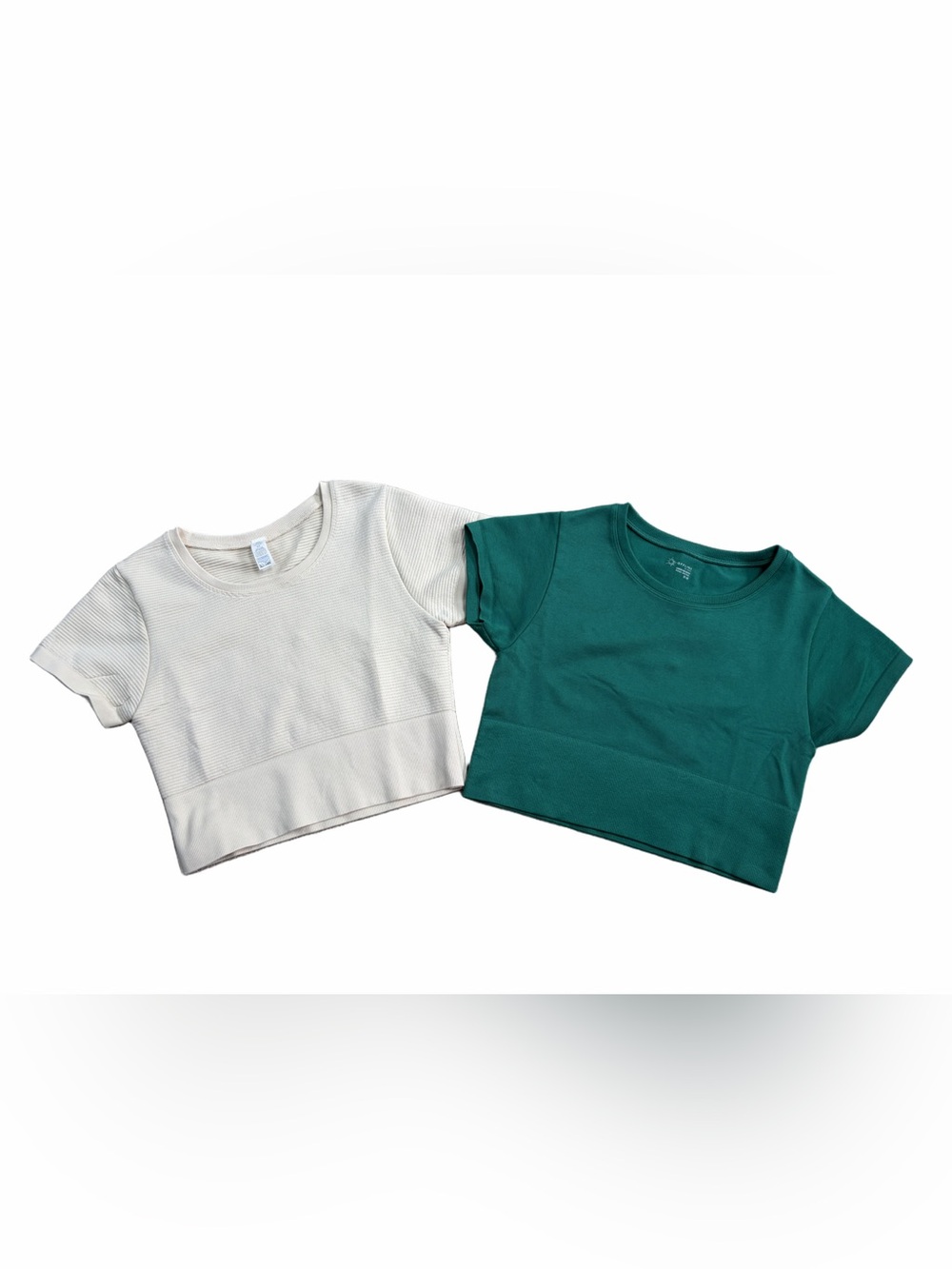 Aerie Offline Size Medium Ribbed Crop Top Short Sleeve Athletic Yoga Top Bundle - Picture 1 of 9